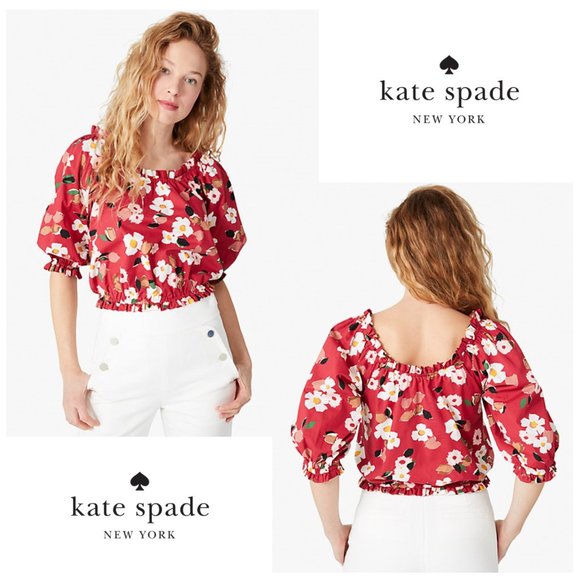 kate spade Tops - 🌷 NEW Kate Spade Botanical Garden Aperitif Blouse Top XXL